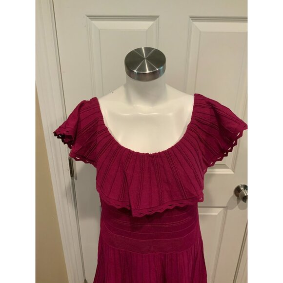Ted Baker Fuchsia Purple Off The Shoulder Dilpree Knit Mini Dress, Size 4 / L - Picture 3 of 8